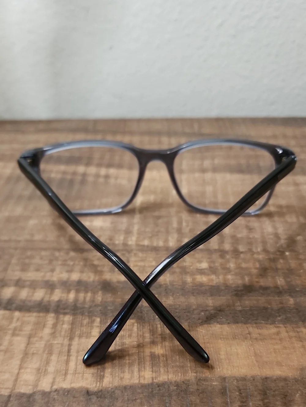 Prada Translucent Gray Black Rectangular Eyeglass Frames Women's Optical